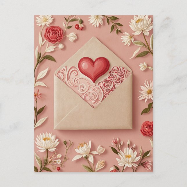 Cartes Pour Fêtes Annuelles Fleur de la Saint-Valentin (Devant)