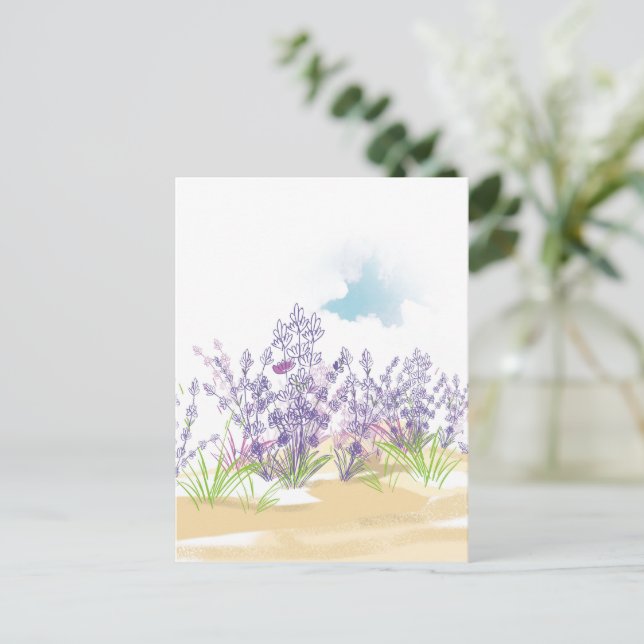 Cartes Pour Fêtes Annuelles Fleur de lavande (Debout devant)