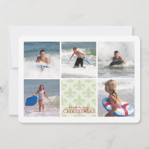 Cartes Pour Fêtes Annuelles fleur de Lis Double Sided Multi Photo Card