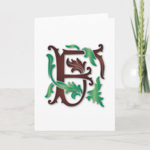 Cartes Pour Fêtes Annuelles Fleur de lis F Monogramme