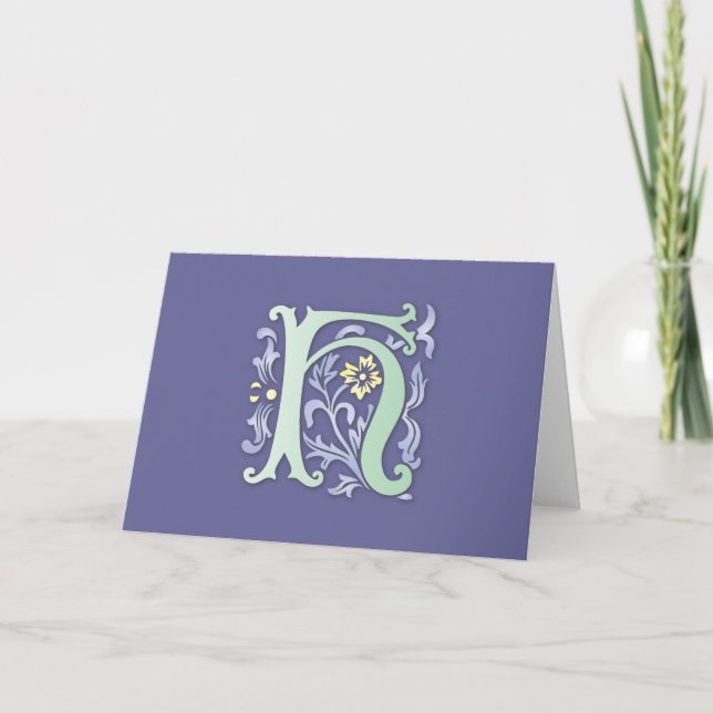 Cartes Pour Fêtes Annuelles Fleur de lis H Monogramme (Devant)