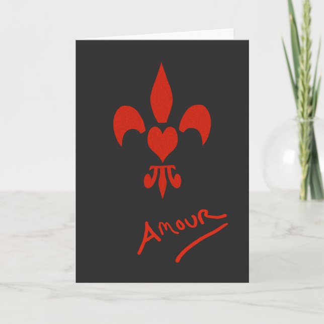 Cartes Pour Fêtes Annuelles Fleur de Lis Heart Amour Valentine (Devant)