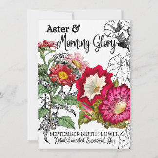 Cartes Pour Fêtes Annuelles Fleur de naissance, septembre, Gloire du matin, As