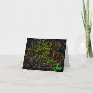 Cartes Pour Fêtes Annuelles Fleur de néon quoi que ce soit