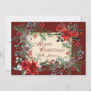 Cartes Pour Fêtes Annuelles Fleur de Noël classique