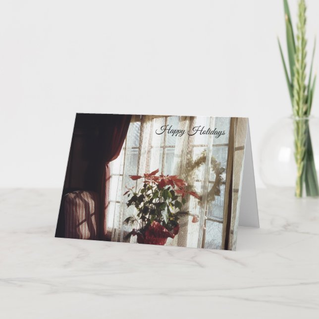 Cartes Pour Fêtes Annuelles Fleur de Noël Poinsettia dans le salon (Devant)