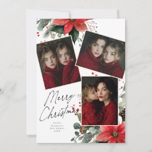 Cartes Pour Fêtes Annuelles Fleur de Noël Poinsettia Fête 3 photo