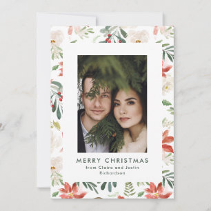 Cartes Pour Fêtes Annuelles Fleur de Noël rouge et vert   Photo
