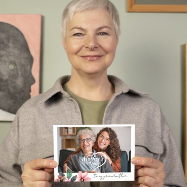Cartes Pour Fêtes Annuelles Fleur de photo personnalisée Joyeuse fête des mère (Créateur téléchargé)