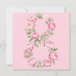 Cartes Pour Fêtes Annuelles Fleur de pivoine pour la Journée des femmes le 8 m