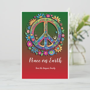 Cartes Pour Fêtes Annuelles Fleur de pouvoir en harmonie : Paix sur Terre pers