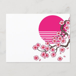 Cartes Pour Fêtes Annuelles Fleur de Sakura en fleurs