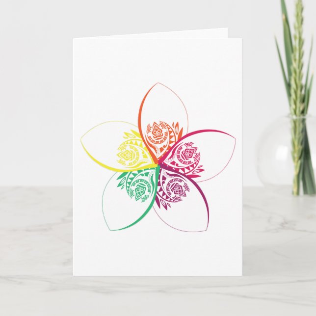 Cartes Pour Fêtes Annuelles fleur d'île (Devant)