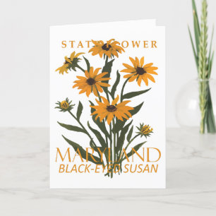 Cartes Pour Fêtes Annuelles Fleur du territoire du Maryland La Susan aux yeux