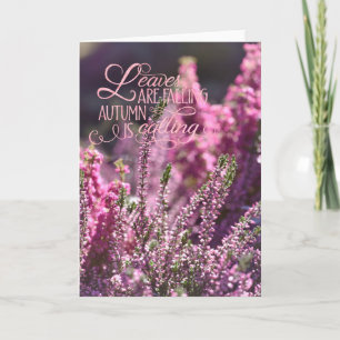 Cartes Pour Fêtes Annuelles Fleur en cuir rose d'automne Texte modifiable en f
