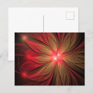 Cartes Pour Fêtes Annuelles Fleur fractale de fansy rouge