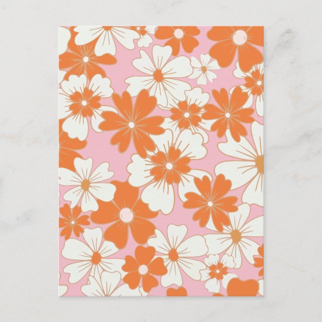 Cartes Pour Fêtes Annuelles Fleur minimaliste (Devant)