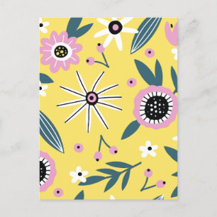 Cartes Pour Fêtes Annuelles Fleur minimaliste