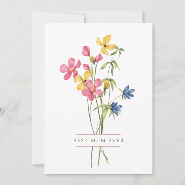 Cartes Pour Fêtes Annuelles Fleur sauvage Bouquet Meilleure maman Fête des Mèr (Devant)