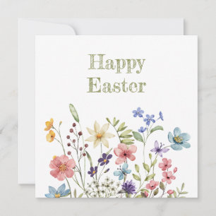 Cartes Pour Fêtes Annuelles Fleur Sauvage Colorée Floraison Joyeuses Pâques