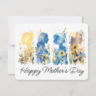 Cartes Pour Fêtes Annuelles Fleur sauvage Silhouette Fête des Mères Appartemen