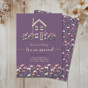 Cartes Pour Fêtes Annuelles Fleur sauvage Whimsical Nous Avons Déplacé Faire-p