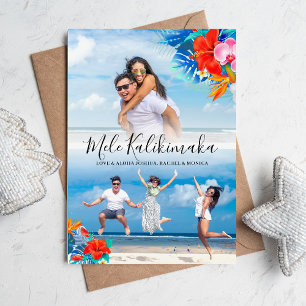 Cartes Pour Fêtes Annuelles Fleur tropicale Mele Kalikimaka Noël 2 Photo