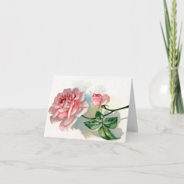 Cartes Pour Fêtes Annuelles Fleur Vintage Valentine Rose (Devant)