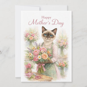 Cartes Pour Fêtes Annuelles Fleuriste Chat pour la Fête des Mères
