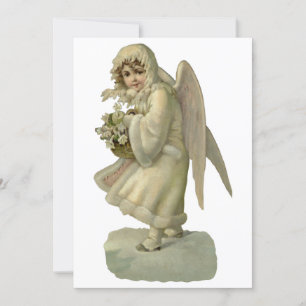 Cartes Pour Fêtes Annuelles Fleurs Anges de Noël Vintage, Découpe Victorienne