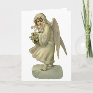 Cartes Pour Fêtes Annuelles Fleurs Anges de Noël Vintage, Découpe Victorienne