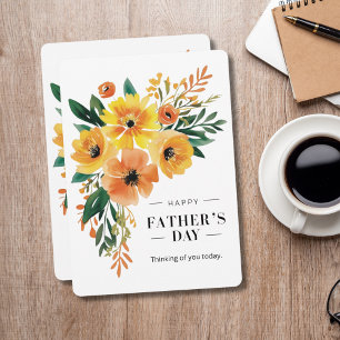 Cartes Pour Fêtes Annuelles Fleurs Aquarelles Bonne Fête des Pères