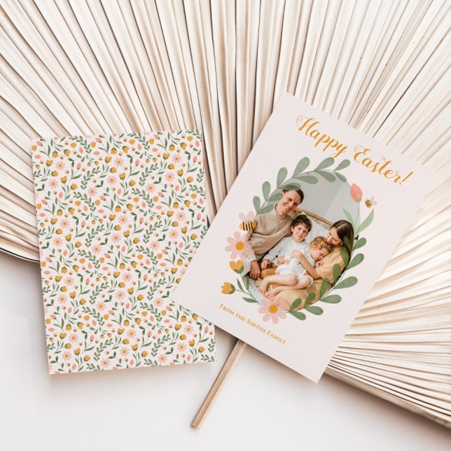 Cartes Pour Fêtes Annuelles Fleurs aquarelles Printemps Pâques (Créateur téléchargé)