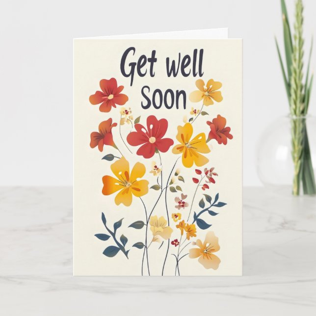 Cartes Pour Fêtes Annuelles Fleurs Bientôt... (Devant)