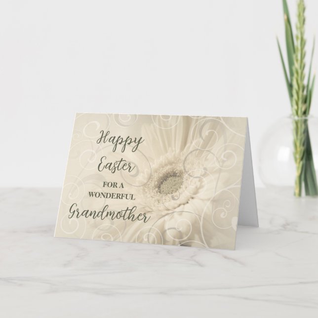 Cartes Pour Fêtes Annuelles Fleurs blanches Grand-mère Joyeux Pâques (Devant)