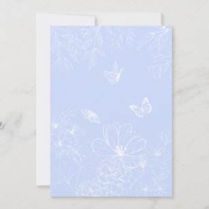 Cartes Pour Fêtes Annuelles Fleurs bleu clair Motif, Floral, Minimaliste