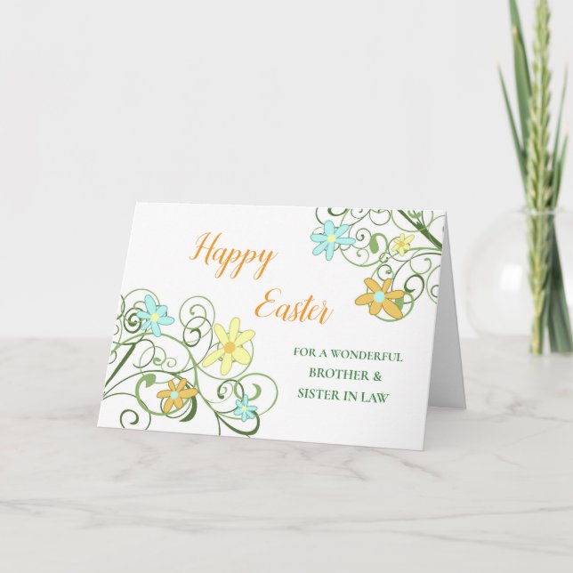Cartes Pour Fêtes Annuelles Fleurs Bonne Soeur de Pâques en Droit (Devant)