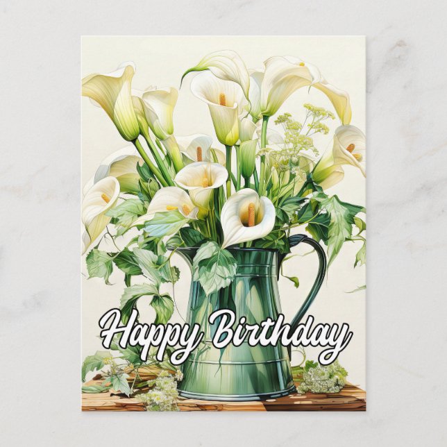 Cartes Pour Fêtes Annuelles Fleurs Calla Lily fraîchement cuites (Devant)