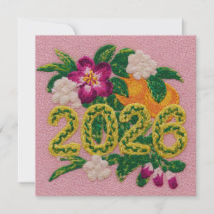 Cartes Pour Fêtes Annuelles Fleurs Citron 2026 Nouvel An