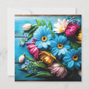 Cartes Pour Fêtes Annuelles Fleurs colorées