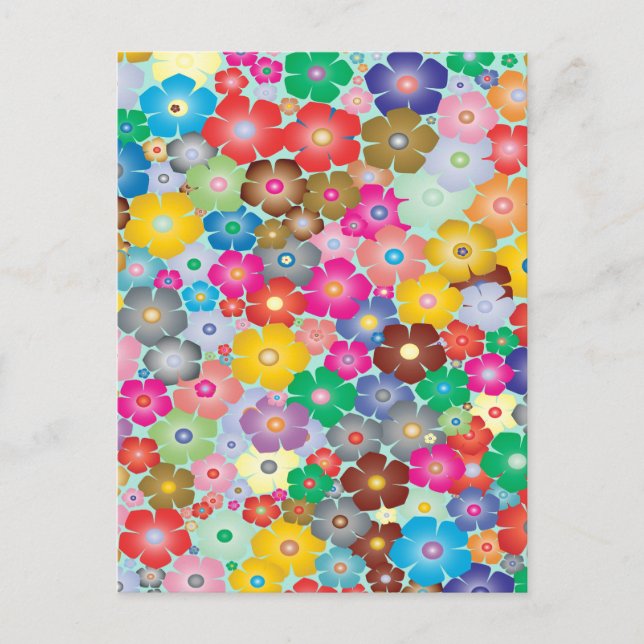 Cartes Pour Fêtes Annuelles Fleurs colorées (Devant)