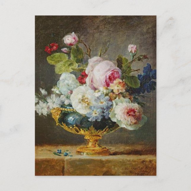 Cartes Pour Fêtes Annuelles Fleurs dans un Vase Bleu - Coster (Devant)
