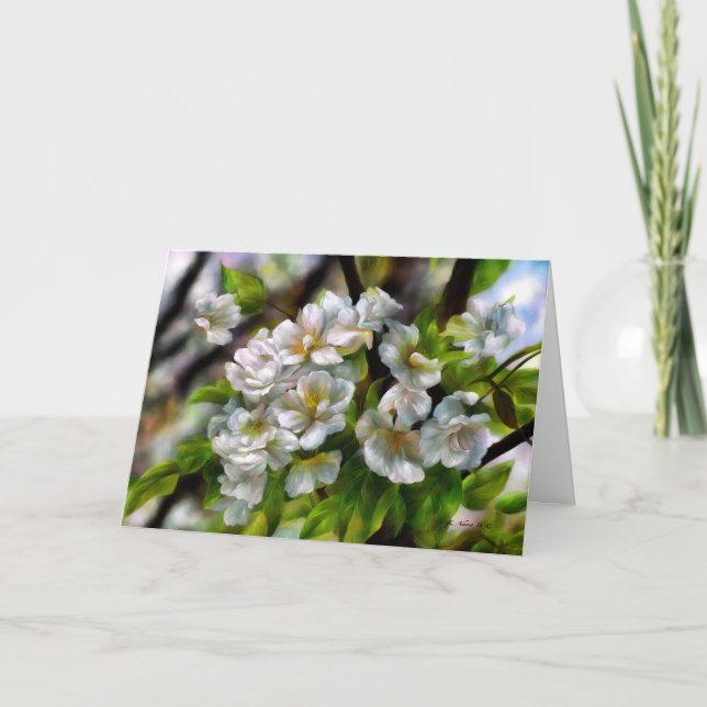 Cartes Pour Fêtes Annuelles Fleurs d'Apple (Devant)