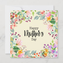 Fleurs d'aquarelle Floral Happy Mother's Day