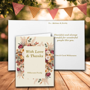 Cartes Pour Fêtes Annuelles Fleurs d'automne cosy à personnaliser pour Thanksg