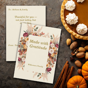 Cartes Pour Fêtes Annuelles Fleurs d'automne cosy à personnaliser pour Thanksg