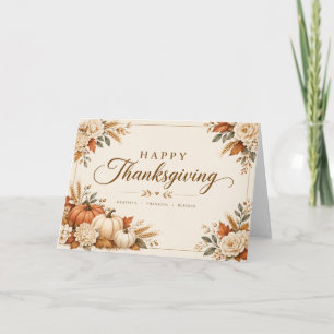 Cartes Pour Fêtes Annuelles Fleurs d'automne de la fête d'Action de grâce