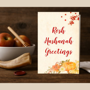 Cartes Pour Fêtes Annuelles Fleurs d'automne de Rosh Hashanah