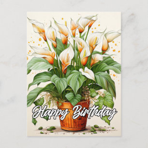 Cartes Pour Fêtes Annuelles Fleurs de calla en fleurs Joyeux Anniversaire