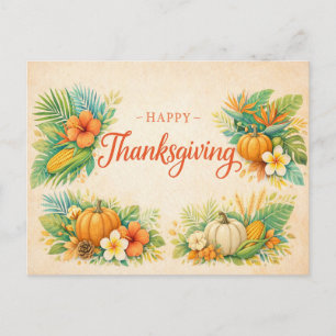 Cartes Pour Fêtes Annuelles Fleurs de citrouille de Thanksgiving d'automne tro